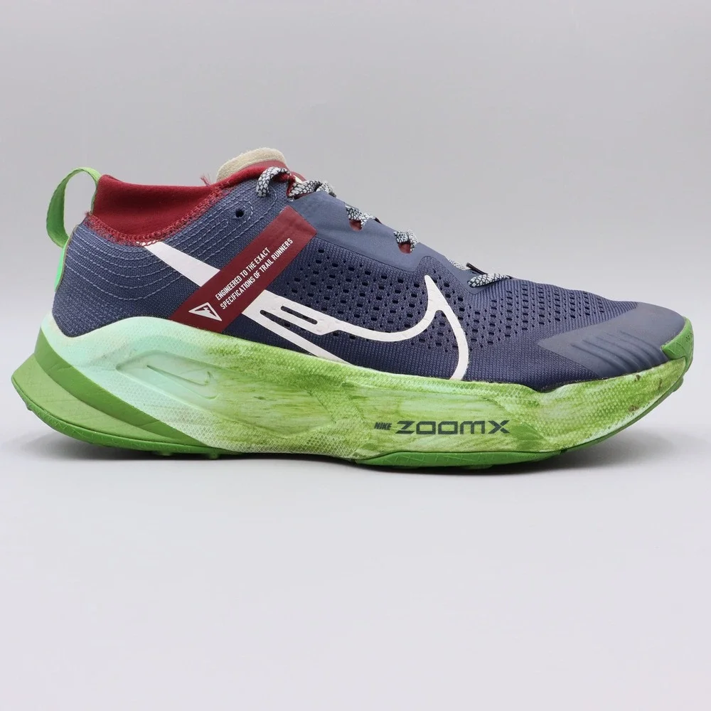 Nike ZoomX Zegama Trail Blue Green Size 10 Hiking Trail Running Shoes DH0623-403